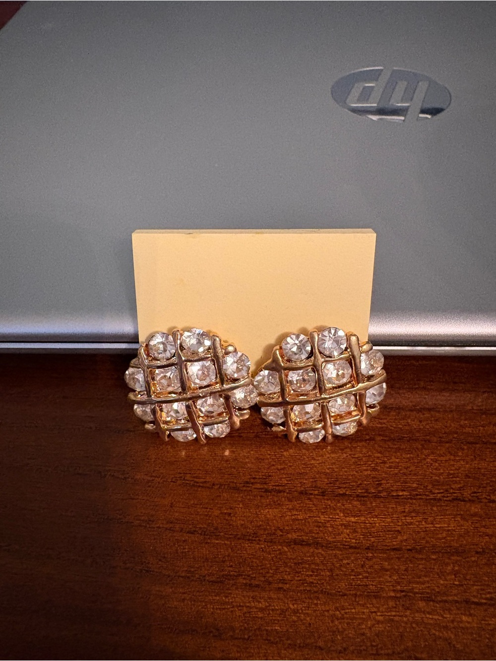 Gold-Tone Crystal Cluster Earrings - Clear